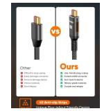 Snowkids 8K Certified HDMI 2.1 Cable 10 ft, Non-Slip Nylon Braided, 48Gbps Ultra High-Speed HDMI Cables Cord, 10K 8K@60Hz, 4K@120Hz Compatible for TV/PS-5/X-box/Projector/Sound System & More