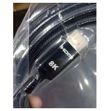 Snowkids 8K Certified HDMI 2.1 Cable 10 ft, Non-Slip Nylon Braided, 48Gbps Ultra High-Speed HDMI Cables Cord, 10K 8K@60Hz, 4K@120Hz Compatible for TV/PS-5/X-box/Projector/Sound System & More