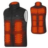 D1D9 Heated Vest for Women Men 13 Heat Zones Electric Warming Waistcoat Lightweight Unisex Heating Clothing (US, Alpha, X-Large, Regular, Regular, Black)