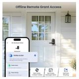 Veise VE019 Fingerprint Smart Lever Lock - APP Control, Keypad Door Lock with Handle, Keyless Entry for Front Door and Bedroom, Electronic Digital Knob, Remote Grant, IP55 Weatherproof, Matte Black