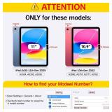 Mektron Case for 2025 iPad 11 inch (A16 Chip) 11th Gen Fit iPad 10th Gen10.9 inch 2022, Buit in Pencil Holder with Shockproof Cover Clear Shell + Trifold Stand + Auto Wake/Sleep, Cherries Bows C353