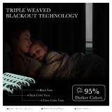 PONY DANCE Gray Black Out Curtains 54 inch Long, Thermal Insulated Draperies Window Grommet Top Room Darkening Window Treatments for Bedroom and Living Room(Grey, 42 inches Wide, 2 Panels Set)