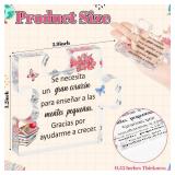 Yopyame Spanish Teacher Appreciation Gifts - Regalos para Maestra Acrylic Gifts Teachers Day Engraved Acrylic Puzzle Plaque End of Year Graduation Christmas Birthday Thanksgiving Gifts for Teacher