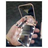 Kintion Pocket Mirror, 1X/3X Magnification LED Compact Travel Makeup Mirror with Light for Purse, 2-Sided, Portable, Folding, Handheld, Small Lighted Mirror for Gift, Pink