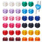 SUPERFINDINGS 44Pcs 11 Colors Heart Heart Knitting Needle Stoppers Plastic Cord Locks Colorful Knitting Needle Point Protector Adjustable Cord Stop Slider End Fastener for Drawstrings Crochet Supplies