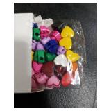 SUPERFINDINGS 44Pcs 11 Colors Heart Heart Knitting Needle Stoppers Plastic Cord Locks Colorful Knitting Needle Point Protector Adjustable Cord Stop Slider End Fastener for Drawstrings Crochet Supplies