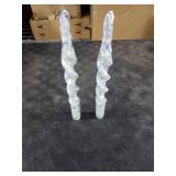 FLAMMUL Blue Floral Taper Candle Unscented Spiral Candlesticks Print Handmade Tapered Candles 10 Inch Twisted Candle for Home Wedding Dinner Party Decor Set of 2