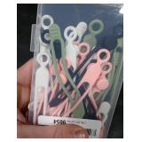 Nearockle 24Pcs Silicone Cable Straps Cord Organizer for Bundling Earphone, Phone Charger, Computer Cords, Reusable Cable Ties Wire Organizer in Home,Office,Kitchen,School (4 Colors)