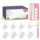 Nuliie 8PCS Silicone Flanges Insert Replacement Kit, Flange Sizing Kit 14/16/18/20mm for 24mm Flange/Shield Breast Pumps, Pumping Essential Kit for Moms