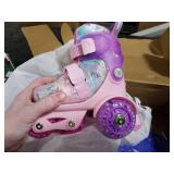 Kids Roller Skates for Beginners - ZOOBLISS Toddler Roller Skates for Girls Ages 3-7 with Light-Up Wheels & 4 Adjustable Sizes, Tri-Wheel Training Skates for Kids (Unicorn Rainbow)