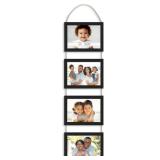 Icona Bay - 5x7 Wall Hanging Picture Frames Collage with 4 Openings - Basic Black - Casual Style Engineered Wood Frames - Wall Mount Only - Bliss Collection1 FRAME HAS BROKEN BROKEN GLASS