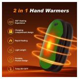 Hand Warmers 2 Pack with 10000mAh Charging Box,Portable Pocket Heater,24Hrs Long Safe Heat,Outdoor, Travel, Golf, Hunting, Camping,Gifts for Men Women(Green)
