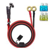 10AWG 2FT Charger Cable, SAE to O Ring Terminal Quick Disconnect Harness, 2 Pin SAE Connectors Extension Cables Cord with 15& 20A Fuse for Car, Motorcycle, Solar Panel