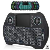 BL Mini Wireless Keyboard Remote Control with Touchpad Mouse Combo, Backlit 2.4GHz Mini Keyboard Wireless USB Dongle Rechargeable Li-ion Battery for Android TV Box Smart TV PC PS3 Windows MacOS X-Box