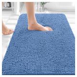 OLANLY Bathroom Rugs 36x24, Extra Soft Absorbent Chenille Bath Rugs, Rubber Backing Quick Dry, Machine Washable Bath Mats for Bathroom Floor, Tub and Shower, Home Decor Accessories, Cornflower Blue