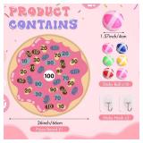 HyDren Donut Party Game 26 Donut Dart Board with 18 Sticky Balls Toys Birthday Party Favors Decorations Spa for Class Indoor Outdoor Game