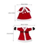 Santa Dress Wine Bottle Cover: 2pcs Red Christmas Wine Bottle Decor for New Year Christmas Holiday Party Dining Table Decorations