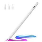 Stylus Pen for iPad(2018-2025)-13 Mins Fast Charge with Tilt Sensitivity & Palm Rejection for iPad 11/10/9/8/7/6th Gen, Air 7/6/5/4/3/M3/M2, Pro 13/12.9/11/M4, Mini 7/6/5th, White