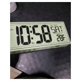 AYRELY 16 LED Digital Wall Clock with Large Display,Alarm Clock with Digital Calendar for Living Room, Bedroom,Office,Shop,Gym Decor,Seniors,Gift for Elderly (Powered by Plug-in Only)