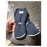 MCTi Kids Mittens Waterproof Winter Ski Warm Sherpa Lined Long Cuff with String (Blue, XX-Small(Fits 5-7 Years))