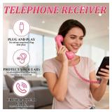 Retro Phone Handset,2026 New Retro Style Type-C Phone Handset,Type-C Retro Telephone Wired Handsets Style Landline Handle Receiver for Cell Mobile Video Conferences,Calls,Meetings (Red)