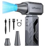 UPoetry Compressed Air Duster, 130000RPM Electric Air Duster Brushless Motor with Stepless Speed Adjustable, Rechargeable Fast Charging Cordless Mini Air Blower for PC, Keyboard, Car, Home & Outdoor