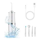 Electric Water Flosser Cordless for Teeth 3 Modes 4 Jet Tips Cleaning and Flossing Water Dental Portable Floss Irrigator Oral Water Flossed Rechargeable Tonsil Stone Travel Adults