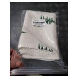 SINYASAN 1 Pack Christmas Tree Throw Pillow Covers 18x18 White Boucle Pillow Cases with 3D Embroidery Decorative Holiday Winter Thanksgiving Decorations for Couch Sofa Living Room