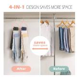 Velvet Pants Clothes Hanger Space Saving Non Slip Pants Shorts Hanger, Myfolrena Jeans Slack Trousers Hangers Multiple Velvet Hanger Closet Storage and Organization for Jeans,Scarf,Tie(Pink, 3)