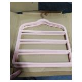 Velvet Pants Clothes Hanger Space Saving Non Slip Pants Shorts Hanger, Myfolrena Jeans Slack Trousers Hangers Multiple Velvet Hanger Closet Storage and Organization for Jeans,Scarf,Tie(Pink, 3)