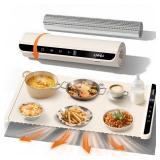 Food Warming Mat with Heat-Resistant Pad, 26X15 Inch, 6-Level Temp 6-Hour Timer, Child Lock Safety,Food Warmer Chafing Dishes for Buffet.