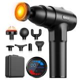 AERLANG Massage Gun with Heat Deep Tissue Back Massager Neck Massager for Pain Relief,Muscle Percussion Massage Gun, Birthday Gifts for Men Women Dad him Handheld Message Gun with 7Heads&Silent