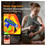 AERLANG Massage Gun with Heat Deep Tissue Back Massager Neck Massager for Pain Relief,Muscle Percussion Massage Gun, Birthday Gifts for Men Women Dad him Handheld Message Gun with 7Heads&Silent
