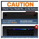 Soonjet for MacBook Pro 16 inch Case M4 2025 2024-2021 M3 M2 M1 Pro/Max [100% Match Official Color] Protective Hard Case Laptop Cover - Space Black Clear