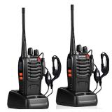 pxton Walkie Talkies Rechargeable Long Range Two-Way Radios with Earpieces,2-Way Radios UHF Handheld Transceiver Walkie Talky with Flashlight Li-ion Battery and Charger 2 Pack