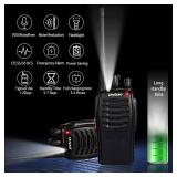 pxton Walkie Talkies Rechargeable Long Range Two-Way Radios with Earpieces,2-Way Radios UHF Handheld Transceiver Walkie Talky with Flashlight Li-ion Battery and Charger 2 Pack