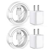 [Apple MFi Certified] iPhone Charger, 2Pack Lightning Cable Apple Charging Cords &Fast Quick USB Wall Charger Travel Block Plug Adapter for iPhone 14/13/12/11 Pro/11/X/XS MAX/XR/8/7/6s/6 Plus/AirPods