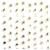 Rypyp 105Feet Gold Star Garland Hanging Graduation 2026 Party Supplies Decor- Golden Star Double Side Twinkle Paper Stars Streamers Banner for Birthday Decorations Wall Starry Night, 8Pack