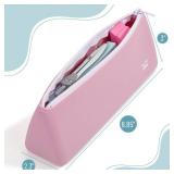 Mr. Pen- Silicone Pencil Case Pouch, Dusty Pink, Aesthetic Triangular Design, Multipurpose, Aesthetic Pencil Case Small, Silicone Makeup Bag