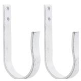 Mayrhyme White Wood Grain Curtain Holdbacks,Solid Aluminum Wall Mounted Curtain Tiebacks & Hooks,U Shape Curtain Holders,Elegant Curtain Pull Backs for Drapes, Curtains(2 Pack)