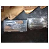 Liliful Christmas Tree Charcuterie Board Accessories Set 24 x 16 Inch Large Wood Xmas Cutting Board with Cheese Knife Kitchen Gift Ideal Party Serving Platter Fruit Tray, Acacia Color