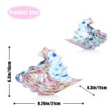 LCCCK Hand Blown Glass Conch Shell Sculpture, Sea Glass Art Figurines, Beachy Room Decor, Pink Conch Shell Decorative Statues, Sea Shell Coastal Decor for Shelf House Room, Beachy Gifts