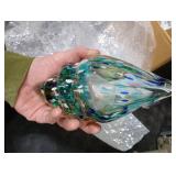 LCCCK Hand Blown Glass Conch Shell Sculpture, Sea Glass Art Figurines, Beachy Room Decor, Pink Conch Shell Decorative Statues, Sea Shell Coastal Decor for Shelf House Room, Beachy Gifts