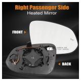 GXARTS Right Passenger Side Mirror Glass Heat Blind Spot 89731-0E371 Compatible With Toyota Highlander 2020 2021 2022 2023 2024
