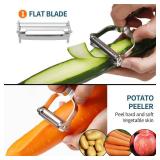 Vegetable Peeler Julienne Slicer, Stainless Steel Potato Peeler with Dual Blade,Y-shape Fruit Peeler for Fruit, Potatoes, Carrot, Cucumber
