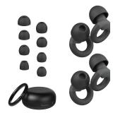 JUSTRVN Ear Plugs for Sleeping, 2 Pairs of Reusable Earplugs for Noise Reduction 25dB-30dB with 8 Ear Tips, Soft Hearing Protection Ear Plugs for Concert,Noise Sensitivity, Study & Work, Black MISSING