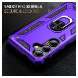 IKAZZ for Galaxy S25 Plus Case,Military Grade Shockproof Heavy Duty Protective Phone Cover Pass 16ft Drop Test with Magnetic Kickstand Car Mount Holder Purple