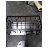 HAYOLPORS Smiley Face Sink Caddy, Kitchen Sink Organizer with Removable Brush Holder, Self-Draining, Stainless Steel, Black