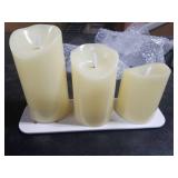 5plots Rechargeable Flameless Candles, Battery Operated LED Candles, Electric Candles with Remote and Timers, Wax-Like Plastic, Ivory, 3Pack, 3 x 45 6, for Home Decor MISSING REMOTE