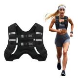 Poudee Weighted Vest, 10LB Weight Vest for Men Women, Body Weight Vests Adjustable with Reflective Stripe for Strength Training, Running, Training Workout, Jogging, Walking - 10LB